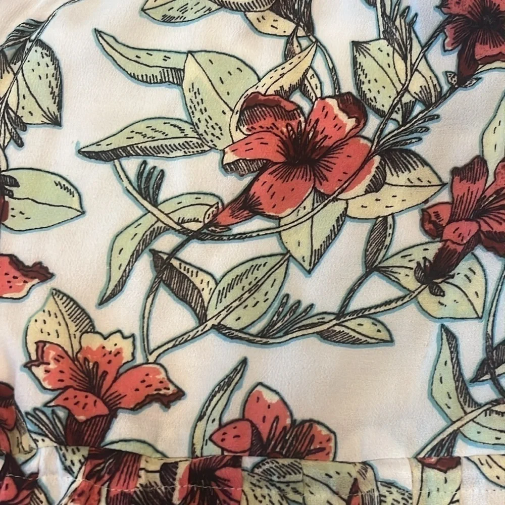 Free People Dear You Floral Ruffle Mini Dress Size XS Ivory Multicolor